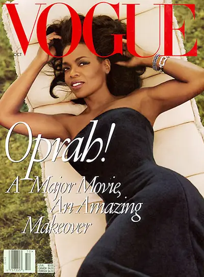 Oprah Winfrey - The television host turned media mogul was on the cover of Vogue's October 1998 issue.  (Photo: Courtesy of Vogue)