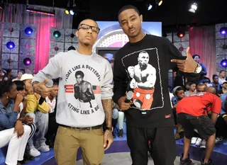 Flexin' - Battle of the boxers: Bow Wow sports Muhammad Ali while Shorty sports Mike Tyson at 106 &amp; Park, October 12, 2012. (Photo: John Ricard / BET).