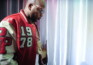 Varsity Swag - Flo Rida backstage at 106 &amp; Park, October 11, 2012. (Photo: John Ricard / BET)