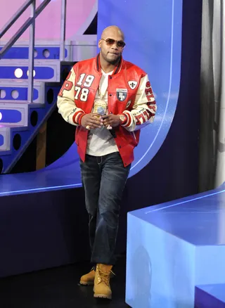 Timbalands Laced and Ready - Flo Rida heads to the stage at 106 &amp; Park, October 11, 2012. (Photo: John Ricard / BET)