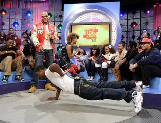 One Handed - Shorty shows his push up skills at 106 &amp; Park, October 11, 2012. (Photo: John Ricard / BET)