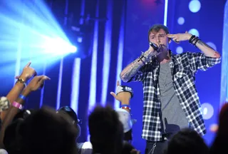 Plaid for Days - MGK performs at 106 &amp; Park, October 10, 2012. (Photo: John Ricard / BET)