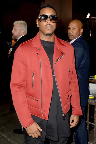 Happy To Be Here - Jeremih popped up backstage in his motorcycle like red jacket.&nbsp;(Photo: Earl Gibson/BET/Getty Images for BET)