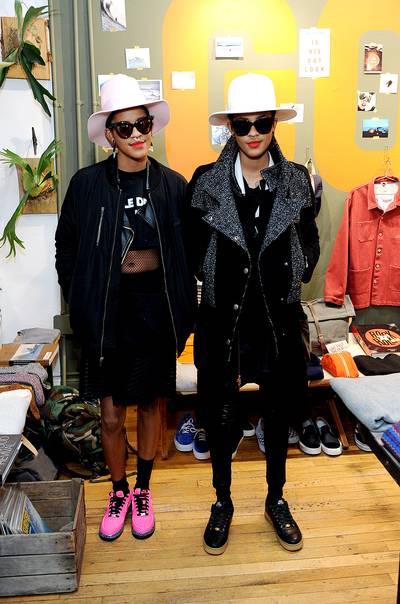 Coco and Breezy - They repel hate with the designer stunna shades they create.   (Photo: Craig Barritt/Getty Images for Small Business Saturday Night)