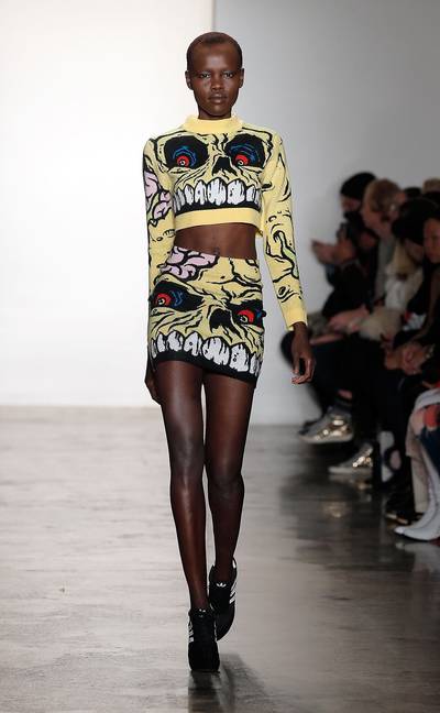 Jeremy Scott - This look right here is definitely a scene-stealer. We can already see this print taking over all our favorite street style blogs.(Photo: Jemal Countess/Getty Images)
