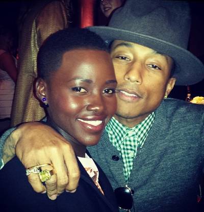 Lupita Nyong'o @lupitanyongo - &quot;Me and fellow Oscar Nominee&nbsp;@pharrell&nbsp;at the&nbsp;@AcademyAwards&nbsp;Nominee Luncheon&quot;Pharrell and Hollywood's new It girl, Lupita, got a chance to catch up.(Photo: Lupita Nyongo via Instagram)
