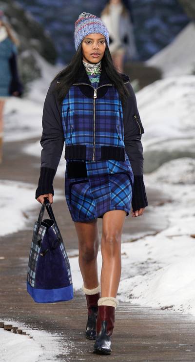 Tommy Hilfiger - This splash of navy blue plaid is just the thing to wake up a dreary fall morning.  (Photo: Randy Brooke/Getty Images for Tommy Hilfiger)