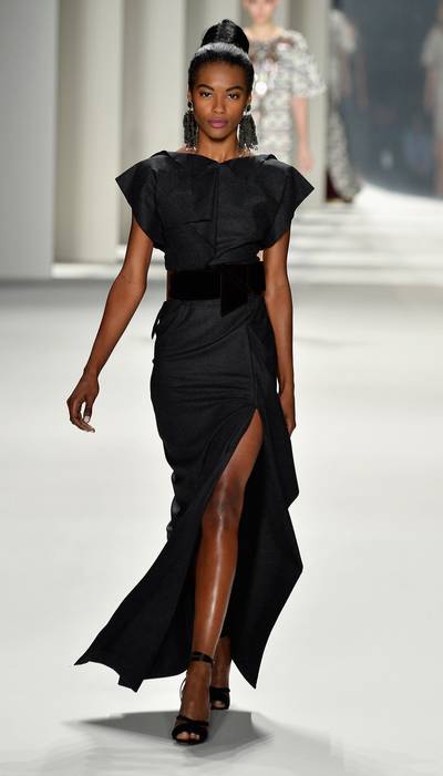 Carolina Herrera - This not-so-basic black stunner just demands the spotlight, no? We’re already scouring our date book for places to show this fabulous dress off.  (Photo: Frazer Harrison/Getty Images for Mercedes-Benz Fashion Week)