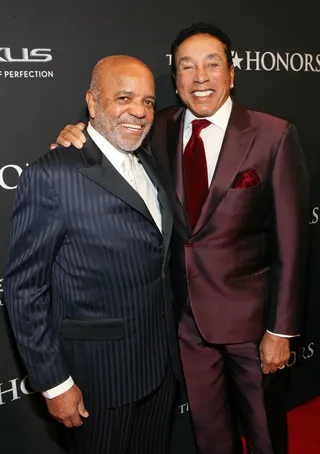 Berry Gordy and Smokey Robinson - There's no bromance like one between legends. Music heavyweights Berry Gordy and Smokey Robinson have remained loyal to one another since the beginning with Robinson encouraging Gordy to make the first big move of his career: create R&amp;B label Tamla Records.(Photo: Bennett Raglin/BET/Getty Images for BET)