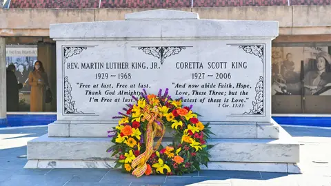 Dr. Martin Luther King's grave during the 2021 King Holiday Observance 