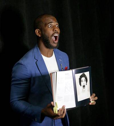 Suprise! It's Chris Paul - Chris Paul's energy on and off the court is just great! The Los Angeles Clippers players gets animated behind-the-scenes with BET.com for the first annual Players' Awards. (Photo: Gabe Ginsberg/BET/Getty Images for BET)