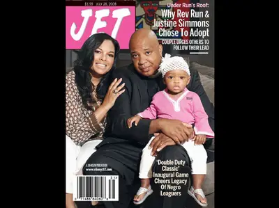 The Simmons - Rev. Run and wife Justine, along with new addition Miley, will be gracing the cover of the upcoming issue of Jet mag. The beautiful family will be discussing their decision to adopt and why they encourage others to do the same.