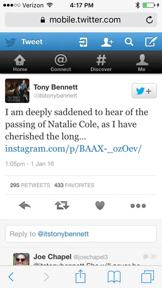 Tony Bennett - (Photo: Tony Bennett via Twitter)