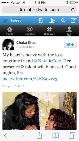 Chaka Khan - (Photo: Chaka Khan via Twitter)