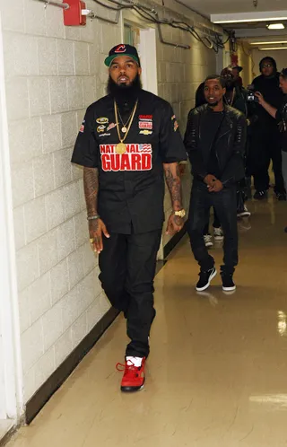 Stall-in' On 'Em - Stalley walking backstage on 106. (Photo: Bennett Raglin/BET/Getty Images for BET)