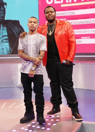Keep It G - Bow Wow and Sean Kingston pose on set. (Photo: Bennett Raglin/BET/Getty Images for BET)