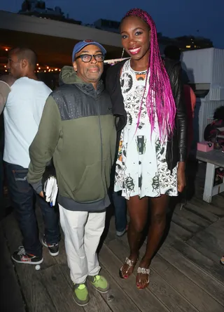 Legend x 2 - Spike Lee and Venus Williams attend a private US Open viewing party hosted by Venus Williams and GREY GOOSE Vodka at Soho House in New York City.&nbsp;(Photo: John Parra/Getty Images for GREY GOOSE)