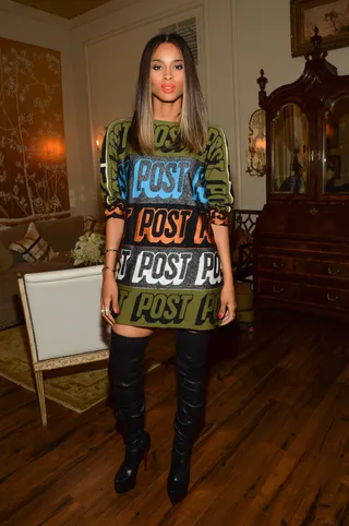 Ci Ci - Ciara rocks a sleek new 'do at the Mercedes-Benz Star Lounge during Mercedes-Benz Fashion Week Spring 2014 in New York City.&nbsp;(Photo: Mike Coppola/Getty Images for Mercedes-Benz)