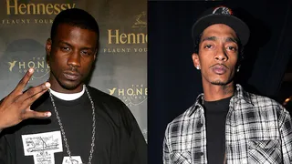 "Hussle in the House" - Linking up with Nipsey Hussle, Jay Rock delivered a street-oriented verse that was sure to get burn in speakers everywhere.  (Photos from left: Maury Phillips/WireImage, Shareif Ziyadat/FilmMagic)&nbsp;