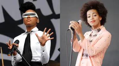 &quot;Electric Lady&quot; featuring Solange - This track takes us on a mid-'80s inspired intergalactic trip to an outerspace party led by Monáe, who is accompanied by singer/DJ&nbsp;Solange. Add a touch of go-go timbales and this song gets a &quot;spine to unwind.&quot;&nbsp;  (Photos from left: Jim Dyson/Getty Images, Tim Mosenfelder/Getty Images)