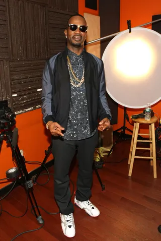 White Collar Swag - Juicy J mixes corporate office attire with that Tennessee swag. &nbsp;(Photo: Bennett Raglin/BET/Getty Images for BET)