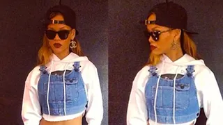 Fashion Favorites - Rihanna loves denim and adores Chanel. Here she styles the two to create the perfect edgy-meets-dainty getup.   (Photo: Rihanna via Instagram)