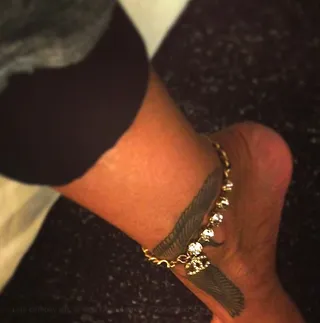 Birthday Bling - Rihanna received this sparkly anklet and didn't waste any time sharing it on Instagram. Only Chanel will do.  (Photo: Rihanna via Instagram)