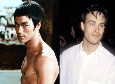 Bruce Lee and Brandon Lee - Talent and, unfortunately, tragedy both run in this family. Martial arts superstar Bruce Lee became the first true crossover star from Hong Kong before his untimely death in 1973 at the age of 32. His biracial son Brandon seemed set to take over his legacy when he, too, died young of a fatal gunshot wound on the set of his breakthrough film The Crow — he was only 28. Despite their short careers, the legacy of the Lees still looms large in Hollywood.  (Photos from left: Getty Images, WireImage)
