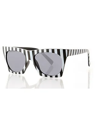 Boutique to You Black and White Stripes Glasses - Black and white continues to be the must-have color combo and it's easy to get in on the trend with these funky specs.   (Photo: Courtesy Quay Eyeware Australia )