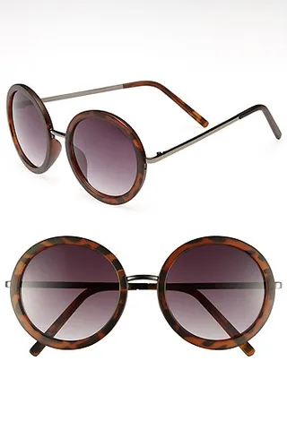 Fantas Eyes Round Sunglasses - A great print like tortoiseshell makes a serious style statement with a throwback look.  (Photo: Courtesy Nordstrom)