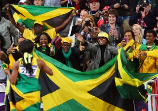 Go Jamaica! - Shelly-Ann Fraser-Pryce celebrates her win.(Photo: Alexander Hassenstein/Getty Images)