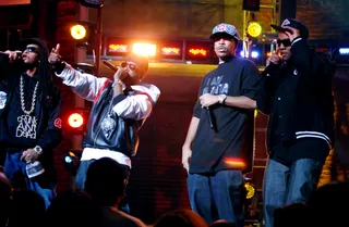 Lil Jon, Young Jeezy and Co. Rep the ATL - Lil' Jon, Jermaine Dupri, Ludacris and Young Jeezy perform &quot;Welcome to Atlanta&quot; at the 2006 Hip Hop Awards.(Photo: Rick Diamond/WireImage for BET Network)