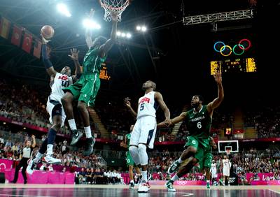 Record-Breaking Match - Wow! The U.S. men's basketball team demolished Nigeria, winning 156-73. Perhaps this team is better than the Dream Team? Here, Kobe Bryant shoots against Al-Farouq Aminu&nbsp;of Nigeria.(Photo: Christian Petersen/Getty Images)