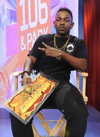 The Truth - Freestyle Friday judge Kendrick Lamar at 106 &amp; Park, August 3, 2012. (Photo: John Ricard / BET)