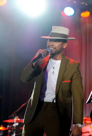 Miguel&nbsp; - Hip hop soul singer Miguel's smooth crooning on the hook for Wale's hit ballad &quot;Lotus Flower Bomb&quot; earned him a nomination for Best R&amp;B/Soul Male Artist.&nbsp;  (Photo: Larry Busacca/Getty Images For The Recording Academy)