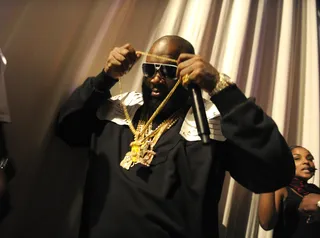 Too Much Bling - Rick Ross backstage at 106 &amp; Park, July 31, 2012. (Photo: John Ricard / BET)