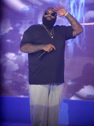 Bossed Up - Rick Ross sound checks at 106 &amp; Park, July 31, 2012. (Photo: John Ricard / BET)