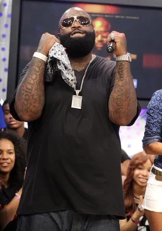 Whoa There - Rick Ross at 106 &amp; Park, July 31, 2012. (Photo: John Ricard / BET)