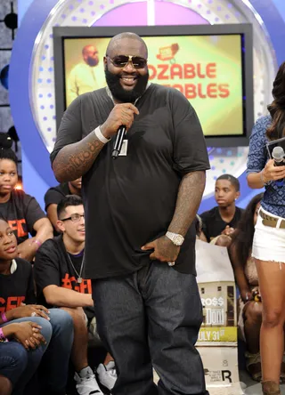 Fall Back - Rick Ross at 106 &amp; Park, July 31, 2012. (Photo: John Ricard / BET)