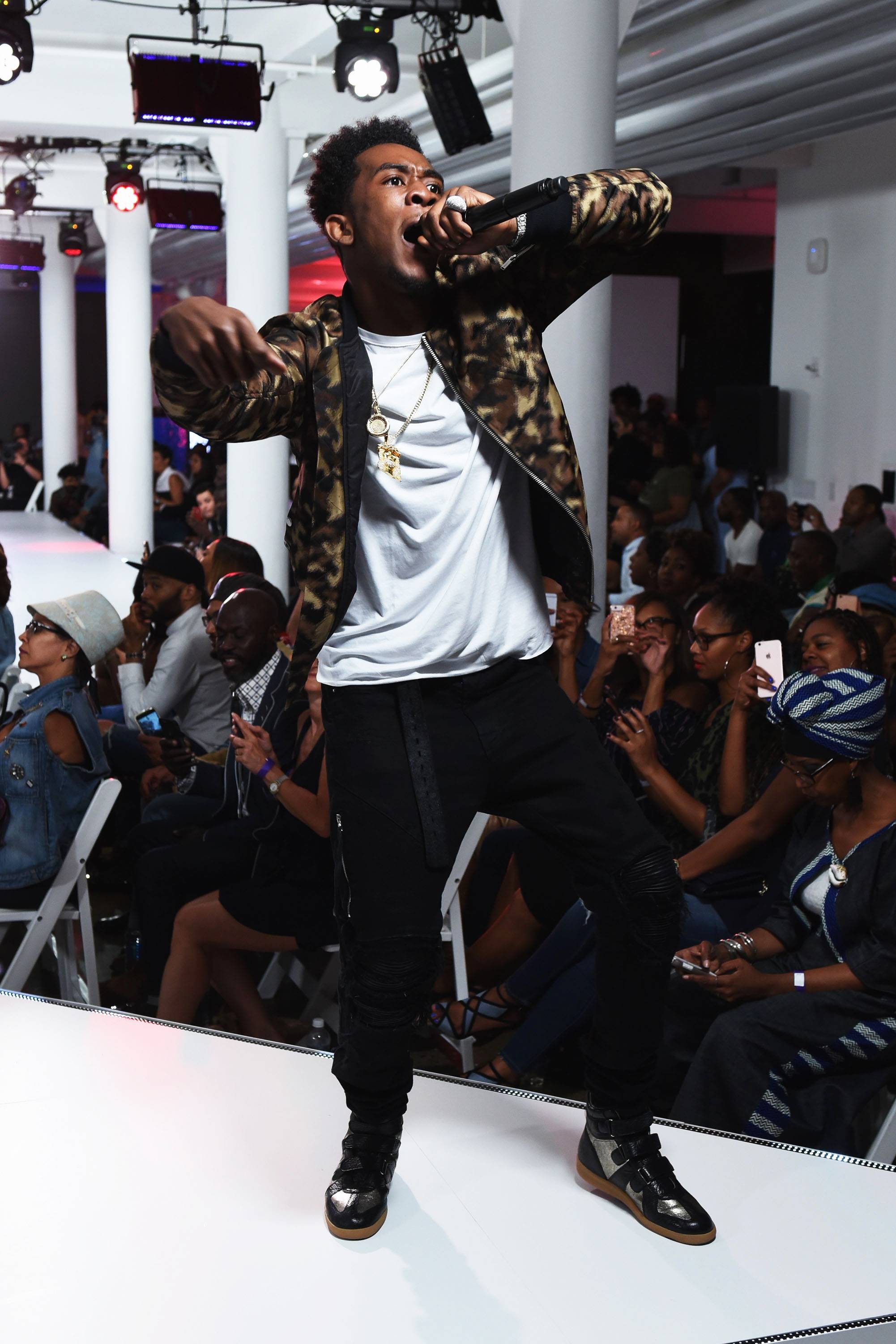 How Desiigner Rocks - On top of being a curator, the Brooklyn native did his rap thing on the runway, too.(Photo: Noam Galai/Getty Images for BET Networks)&nbsp;