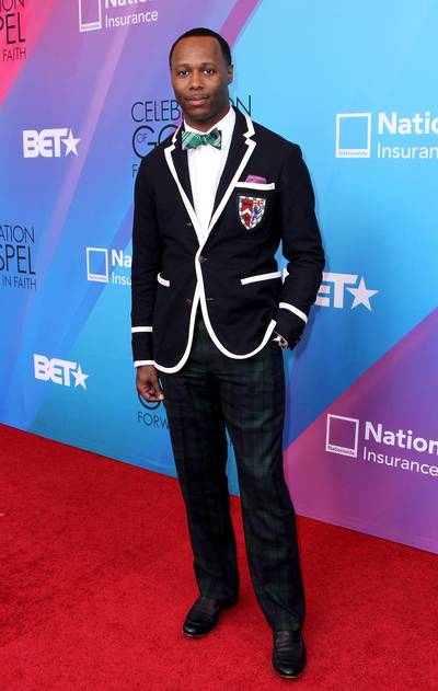 Prep and Proper - The multitalented Micah Stampley kept it extremely preppy on the red carpet in plaid pants, a blazer and simple black loafers to complete his look for the evening.(Photo: Maury Phillips/BET/Getty Images for BET)