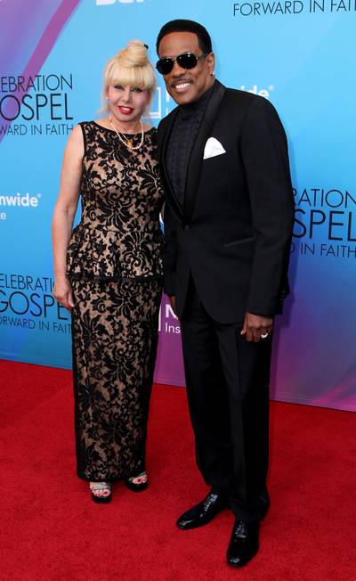 Forever Young - Looking younger than ever, Charlie Wilson in an all black tuxedo held his wife close, showing their eternal love on the Celebration of Gospel red carpet.  (Photo: Maury Phillips/BET/Getty Images for BET)