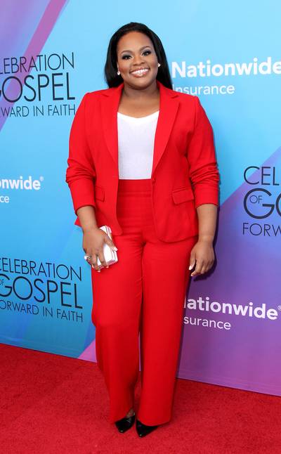 Lady in Red - Powerhouse vocalist Tasha Cobbs showed up to Celebration of Gospel fresh-faced and in all red head-to-toe.(Photo: Maury Phillips/BET/Getty Images for BET)