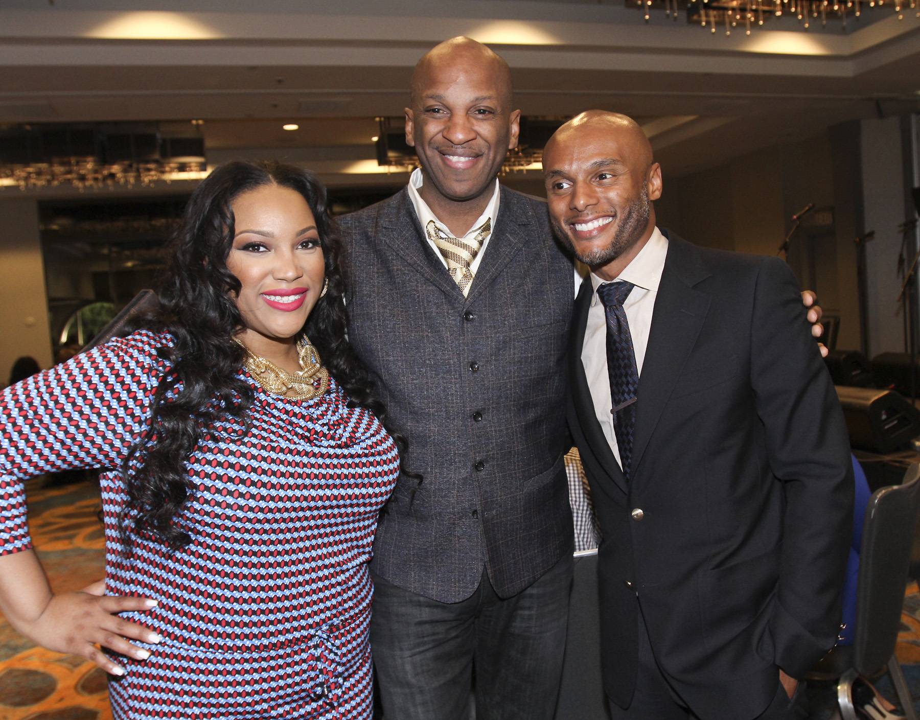 Hug It Out - Tasha Page-Lockhart, Donnie McClurkin and Kenny Lattimore bond and celebrate the Lord during the prayer breakfast looking flawless. &nbsp;  (Photo: Maury Phillips/Getty Images for BET)&nbsp;&nbsp;&nbsp;&nbsp;&nbsp;&nbsp;&nbsp;&nbsp;&nbsp;&nbsp;&nbsp;&nbsp;&nbsp;