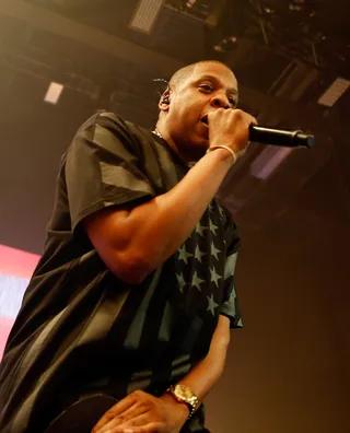 Respect the Throne - Jay Z shows exactly why he's the King of Hip Hop at Samsung Galaxy presents Jay Z and Kanye West at SXSW. (Photo: Rick Kern/Getty Images for Samsung)