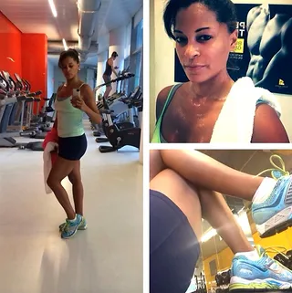 Claudia Jordan @claudiajordan  - Claudia plays no games when it comes to staying in shape.&nbsp;"Day 3 back in the gym. I gotta get bikini ready in a hurry!!"  (Photo: Claudia Jordan via Instagram)