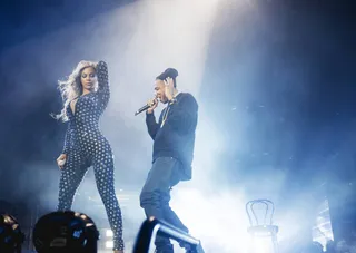 Check On It - We’re about ready to call 2014 the Year of the Cat Suit. This version in black with silver polka-dots is stunning. No doubt hubby Jay Z is feeling it as much as we are.   (Photo: iam.beyonce via Tumblr)