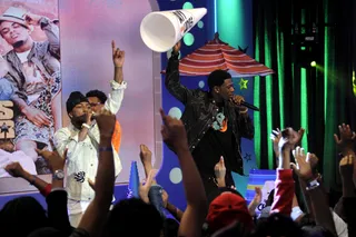 Put Ya Hands Up - Travis Porter performs at 106 &amp; Park, March 23, 2012.(Photo: John Ricard/BET)
