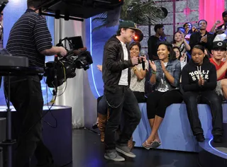 Josh Hutcherson - Actor Josh Hutcherson enjoys an enthusiastic reaction to his arrival at 106 &amp; Park, March 22, 2012. (Photo: John Ricard / BET)