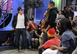 Josh Hutcherson - Josh Hutcherson shows off a few dance moves at 106 &amp; Park, March 22, 2012. (Photo: John Ricard / BET)